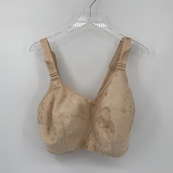 Elila Jacquard wire-free soft cup bra mocha nude non-padded 5 hook eye 38L - Picture 2 of 6